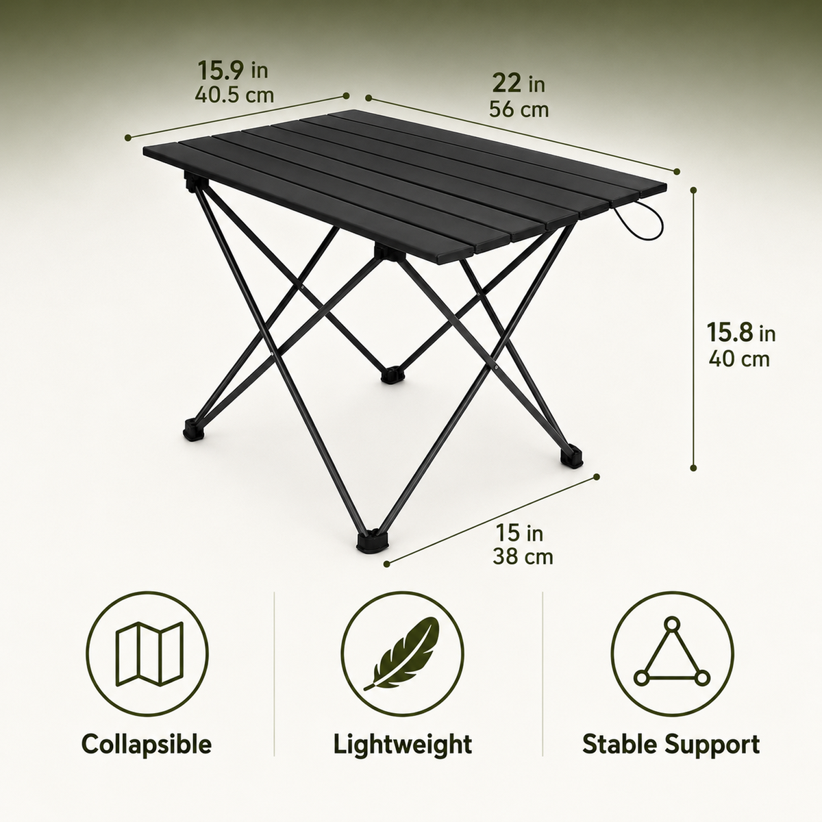 Ultralight Folding Camping Table,Portable Camping Table with Aluminum Table Top,Folding Camping Table with Carry Bag for Outdoor,Picnic, BBQ,Cooking,Festival,Beach,Home,Black