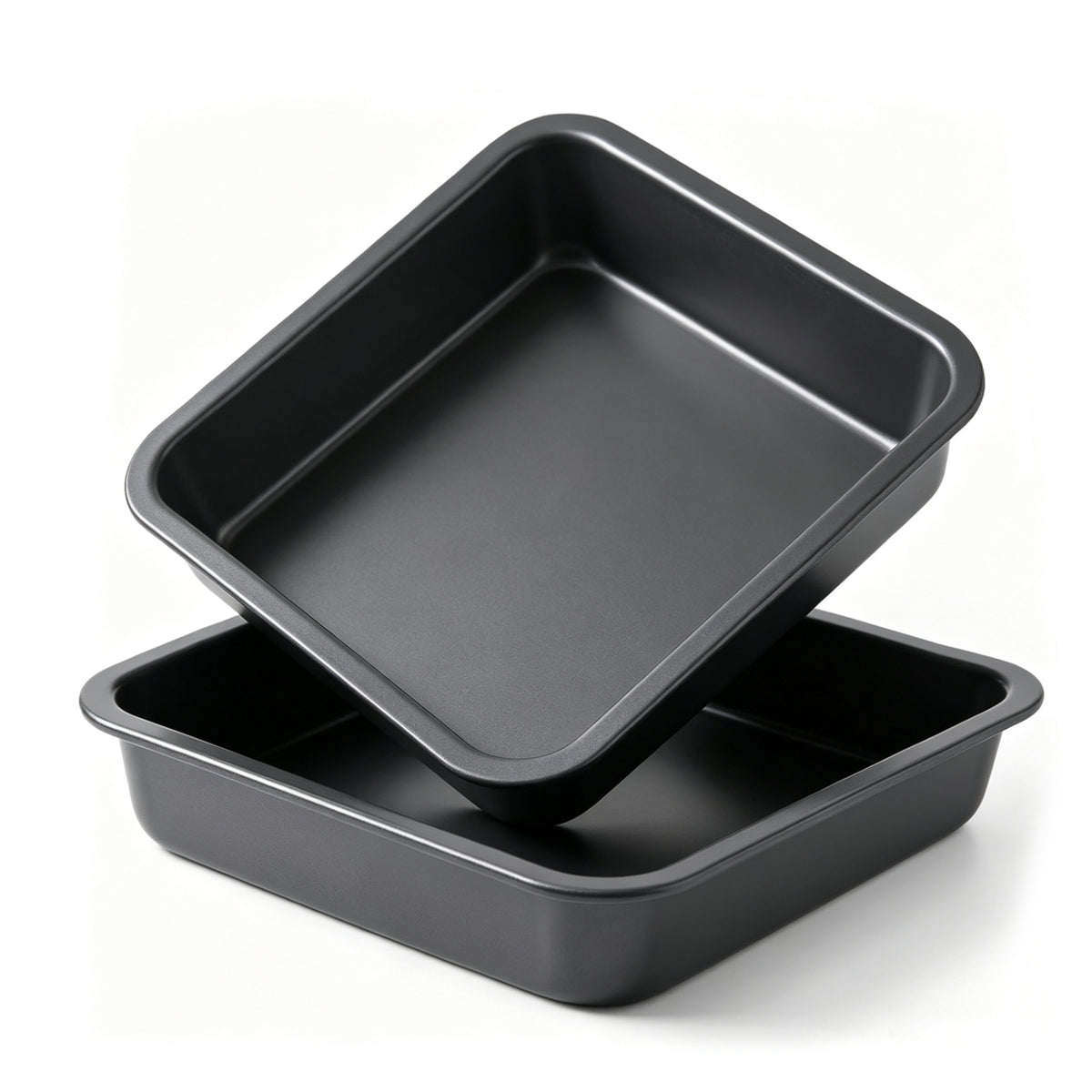 2-Pack 8-Inch Non-Stick Square Cake Pan, 8x8 Baking Pan for Cakes, Brownies & Lasagna, Dishwasher Safe & Oven Safe