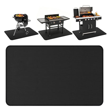 60x40 Inch Large Grill Protection Mat, Dual Sided Water & Oil Counteractive Heat Insulated Floor Pad, Anti-Scratch Ground Cover for Outdoor Backyard Barbecue, Indoor Fire Pit and Fireplace Use