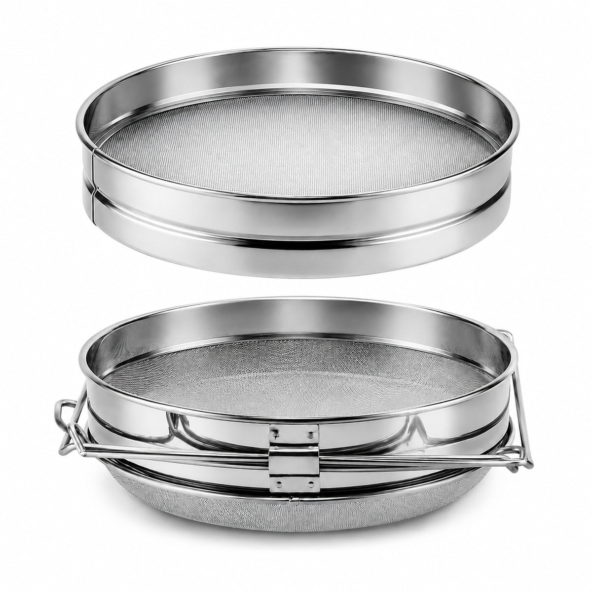 Stainless Steel Honey Filter Strainer, Double Sieve Honey Extractor Equipment for 5 Gallon Bucket, Beekeeping Supplies Metal Strainer