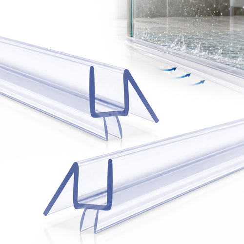 2-Pack Frameless Glass Shower Door Bottom Seal Strip, Effective Water Barrier Prevents Shower Water Leakage (3/8” x 39”)