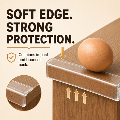 16.4 FT Clear Edge Protection Tape, 2 in Wide Soft PVC Self-Adhesive Furniture Edge Guard Tape for Tables and Baby Proofing