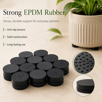 24 Pack Invisible Pot Feet, Non-Slip Solid Rubber Pots Risers Invisible Plant Risers for Patios, Gardens or Decks