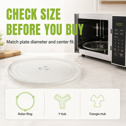 12 Inch Microwave Glass Plate Replacement for Whirlpool, Glass Turntable Plate Compatible with WMH31017 and WML55011, Replaces W11367904, W11291538, W10337247 and W11443145