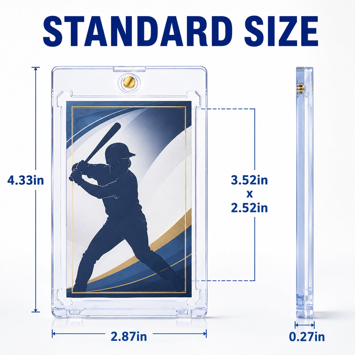 30 Pack Magnetic Card Holders, 35pt One-Touch Trading Card Cases with UV Protection, Hard Plastic Display Protectors for Baseball, Sports and Game Cards