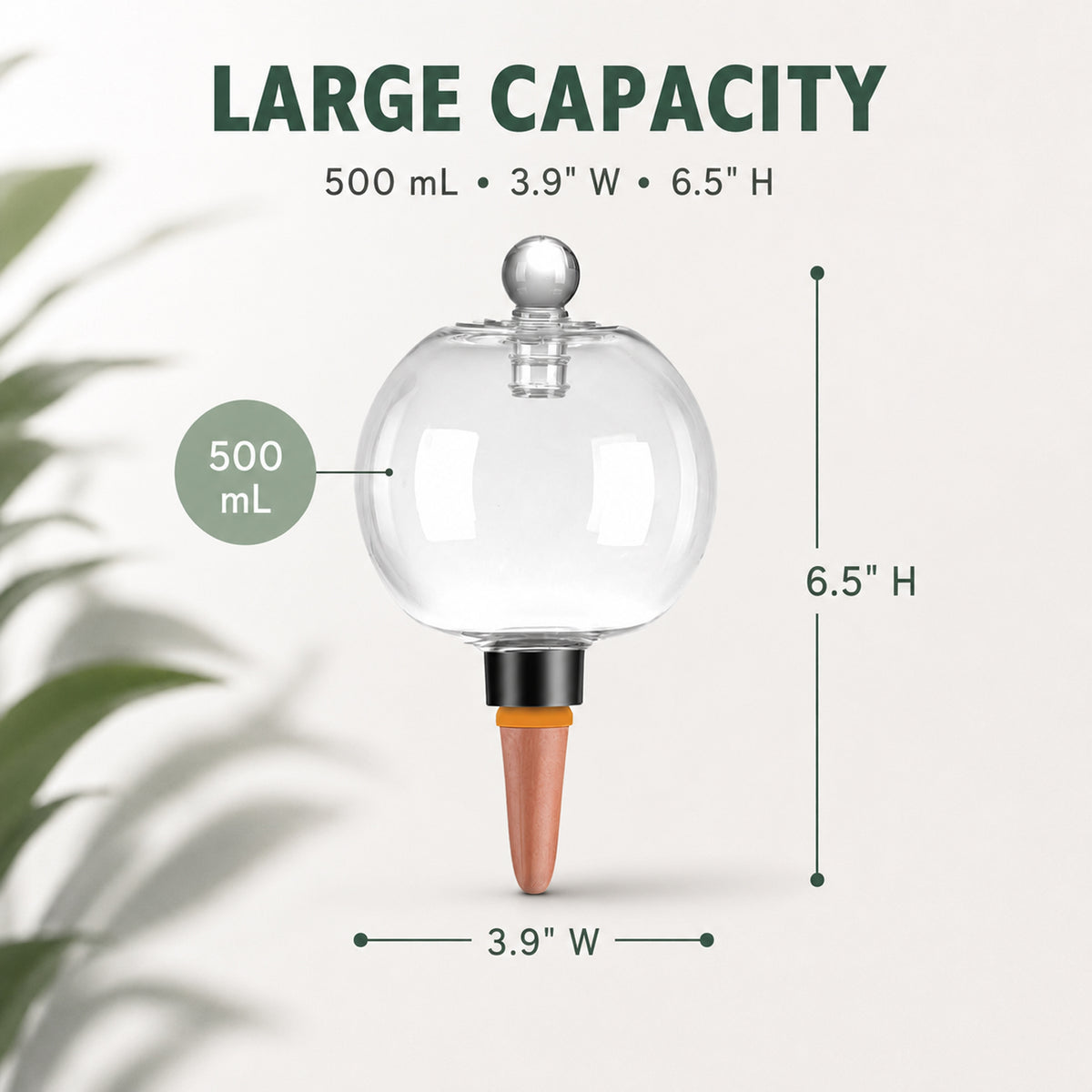 4 Pack Self Watering Globes with Covers, Plant Watering Bulbs 17oz Automatic Drip Irrigation for Indoor Outdoor Potted Plants