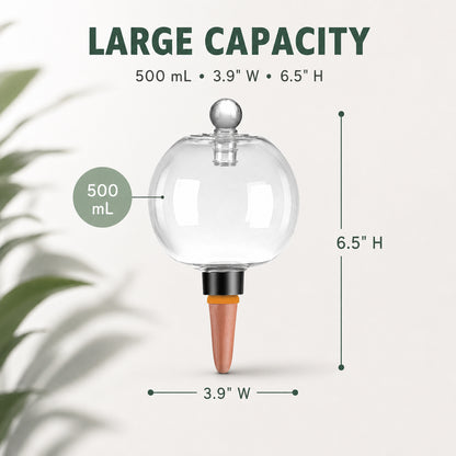 4 Pack Self Watering Globes with Covers, Plant Watering Bulbs 17oz Automatic Drip Irrigation for Indoor Outdoor Potted Plants