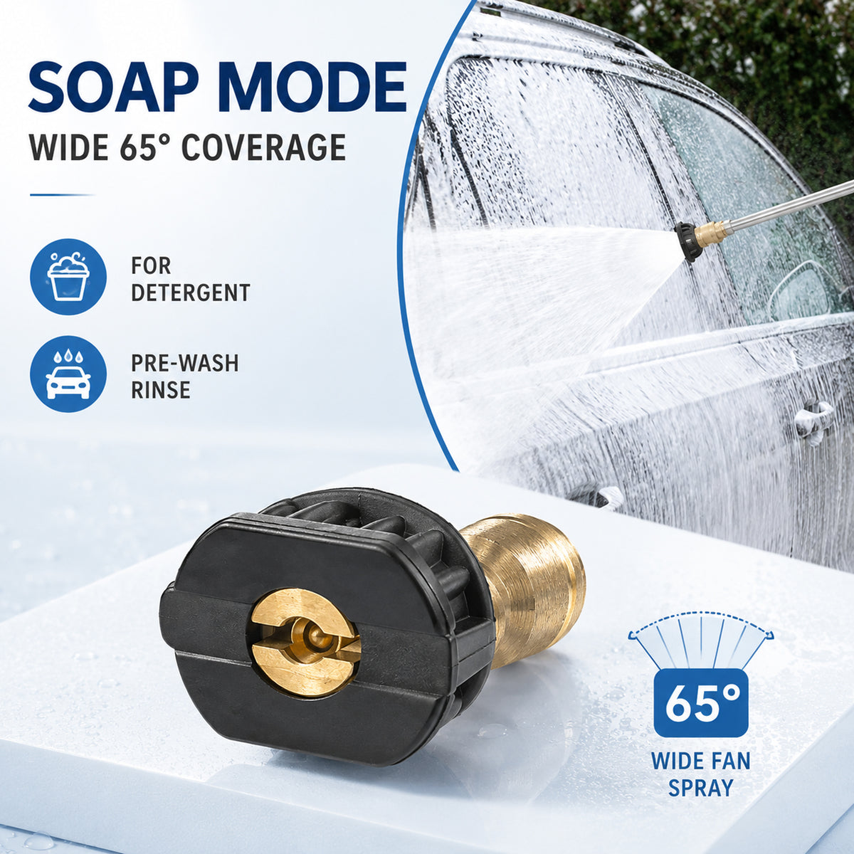 Foam Cannon for Pressure Washer, 1L Adjustable Snow Foam Lance with 1/4-Inch Quick Connect and 5 Nozzle Tips for Car Washing