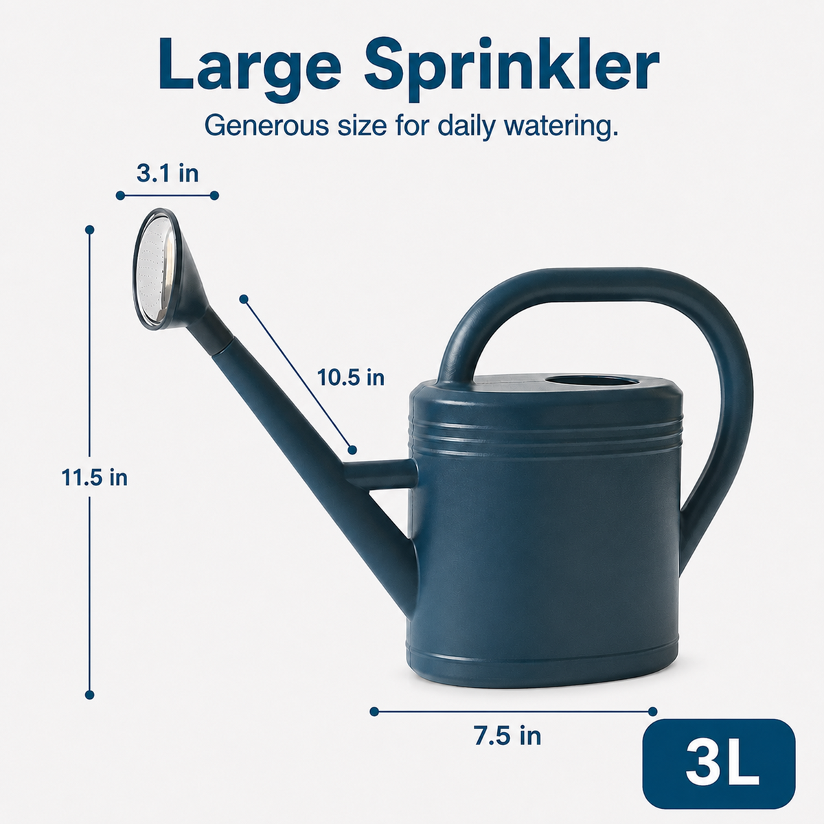 1 Gallon Watering Can for Indoor Plants, Plant Watering Can with Long Spout & Removable Sprinkler Head, Garden Watering Can for Outdoor Flowers, Houseplants & Patio, Blue
