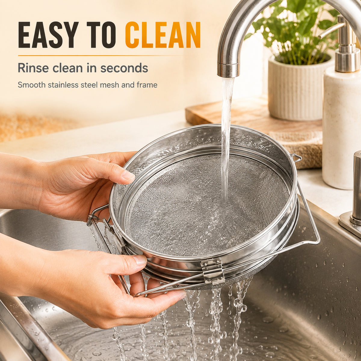 Stainless Steel Honey Filter Strainer, Double Sieve Honey Extractor Equipment for 5 Gallon Bucket, Beekeeping Supplies Metal Strainer