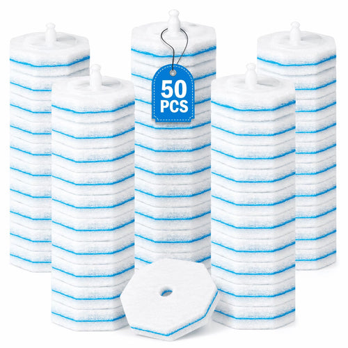 50PC Toilet Bowl Wand Refills, Replacement Cleaning Heads for Disposable Toilet Brushes, Bathroom Cleaning Pads Compatible with Household Brushes & Scrubbers, Toilet Refill Pack