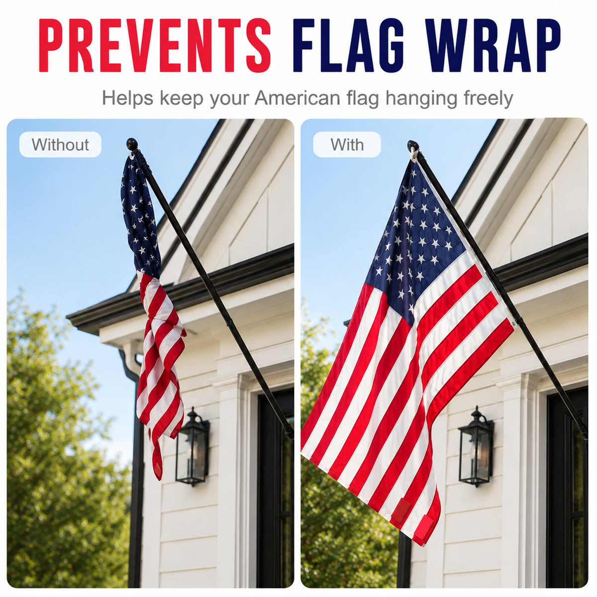 4 Pairs (8 Pcs) Clip On Heavy Duty Rubber Coated Magnetic Flag Weights, Wind Resistant Outdoor Magnet Weights for Windy Days, Anti-Wrap for Flag Pole Tablecloth Curtain Banner Rugs