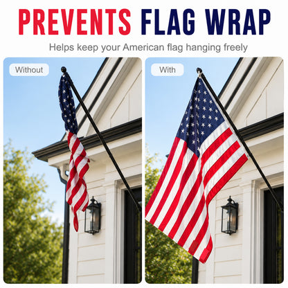 4 Pairs (8 Pcs) Clip On Heavy Duty Rubber Coated Magnetic Flag Weights, Wind Resistant Outdoor Magnet Weights for Windy Days, Anti-Wrap for Flag Pole Tablecloth Curtain Banner Rugs