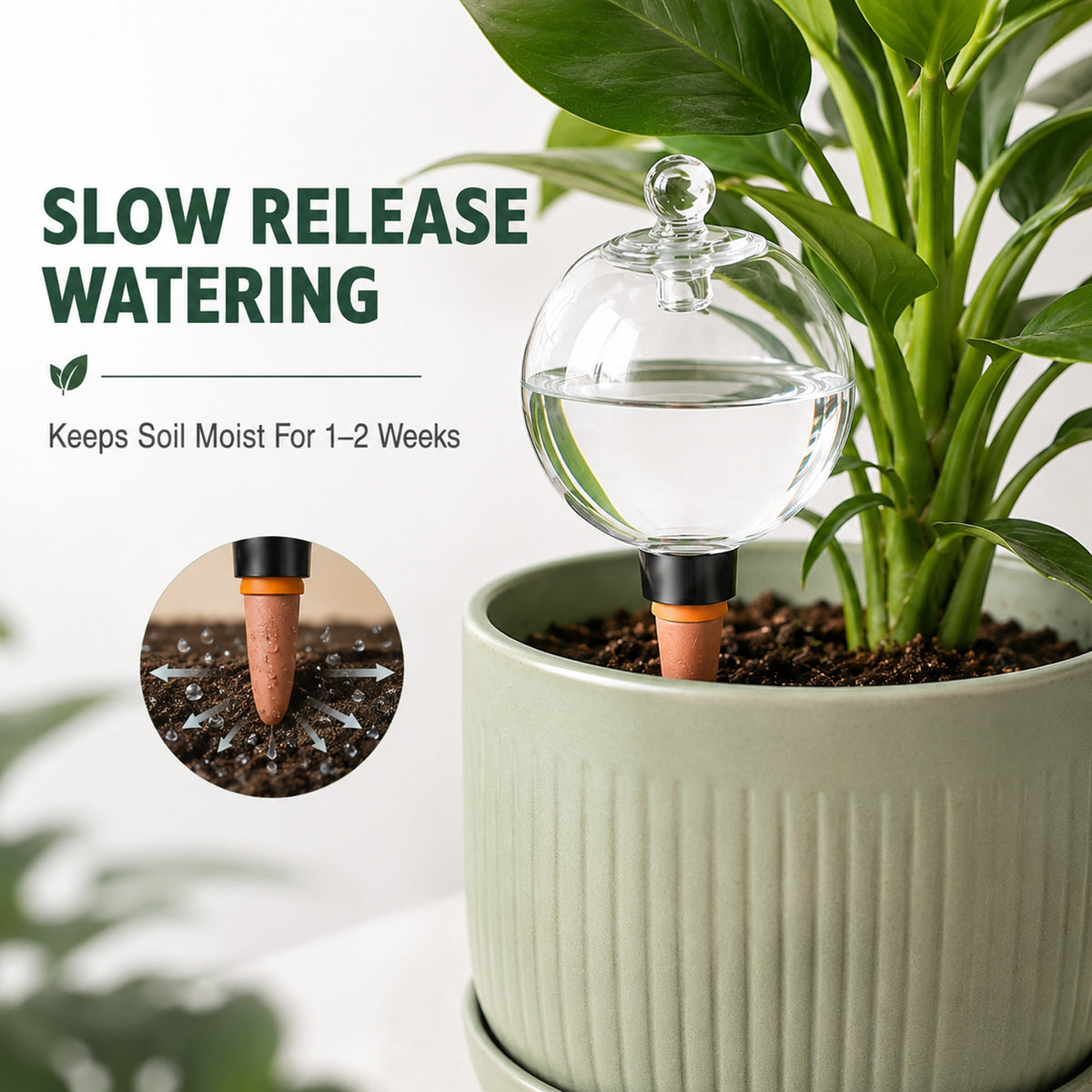 4 Pack Self Watering Globes with Covers, Plant Watering Bulbs 17oz Automatic Drip Irrigation for Indoor Outdoor Potted Plants