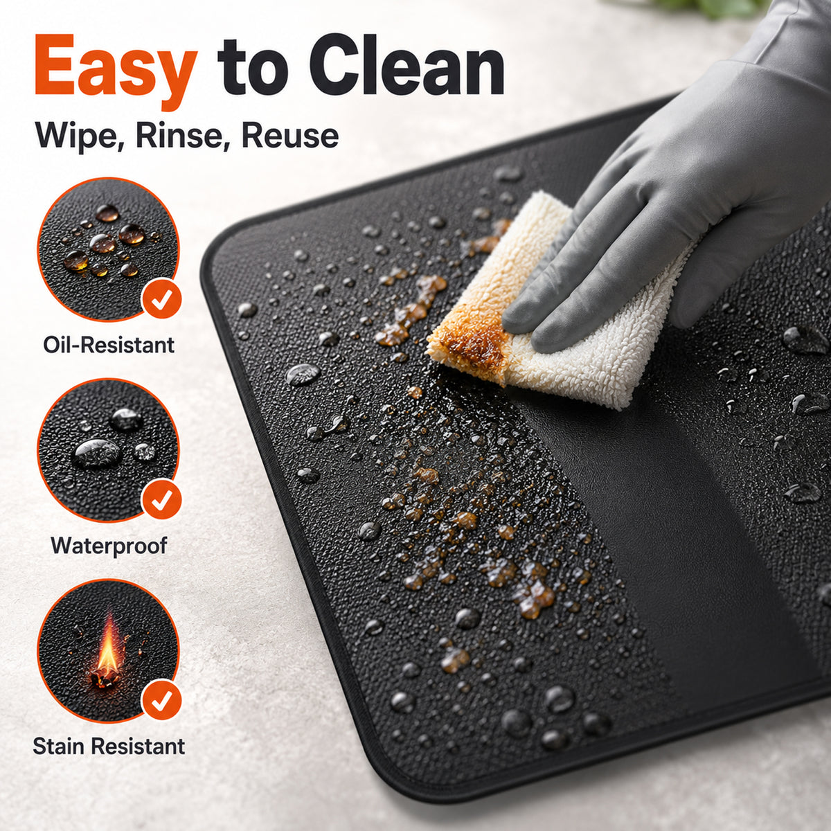 60x40 Inch Large Grill Protection Mat, Dual Sided Water & Oil Counteractive Heat Insulated Floor Pad, Anti-Scratch Ground Cover for Outdoor Backyard Barbecue, Indoor Fire Pit and Fireplace Use