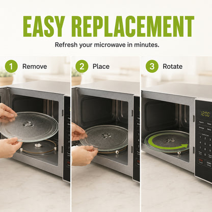 12 Inch Microwave Glass Plate Replacement for Whirlpool, Glass Turntable Plate Compatible with WMH31017 and WML55011, Replaces W11367904, W11291538, W10337247 and W11443145