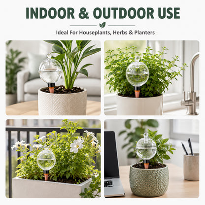 4 Pack Self Watering Globes with Covers, Plant Watering Bulbs 17oz Automatic Drip Irrigation for Indoor Outdoor Potted Plants