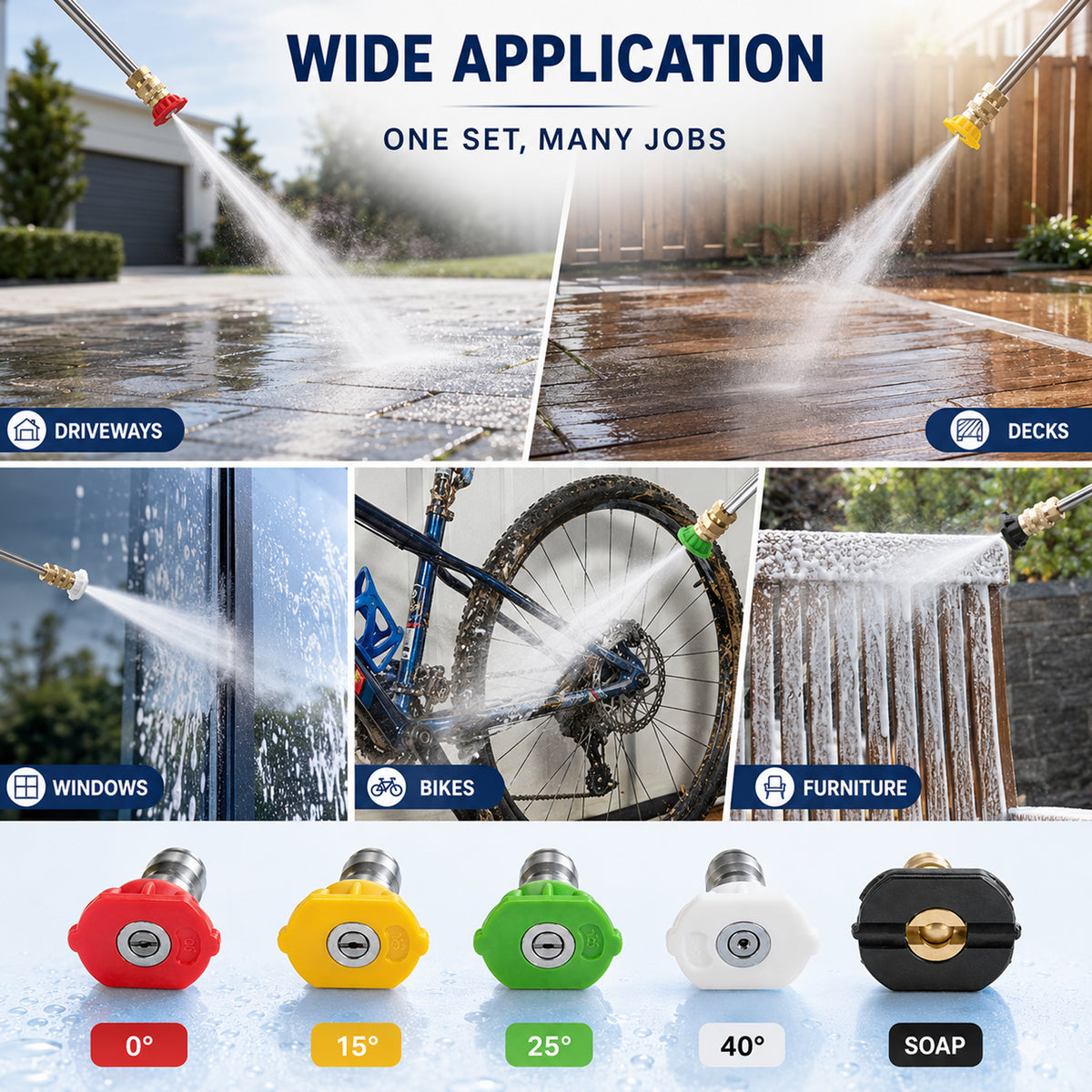 Foam Cannon for Pressure Washer, 1L Adjustable Snow Foam Lance with 1/4-Inch Quick Connect and 5 Nozzle Tips for Car Washing