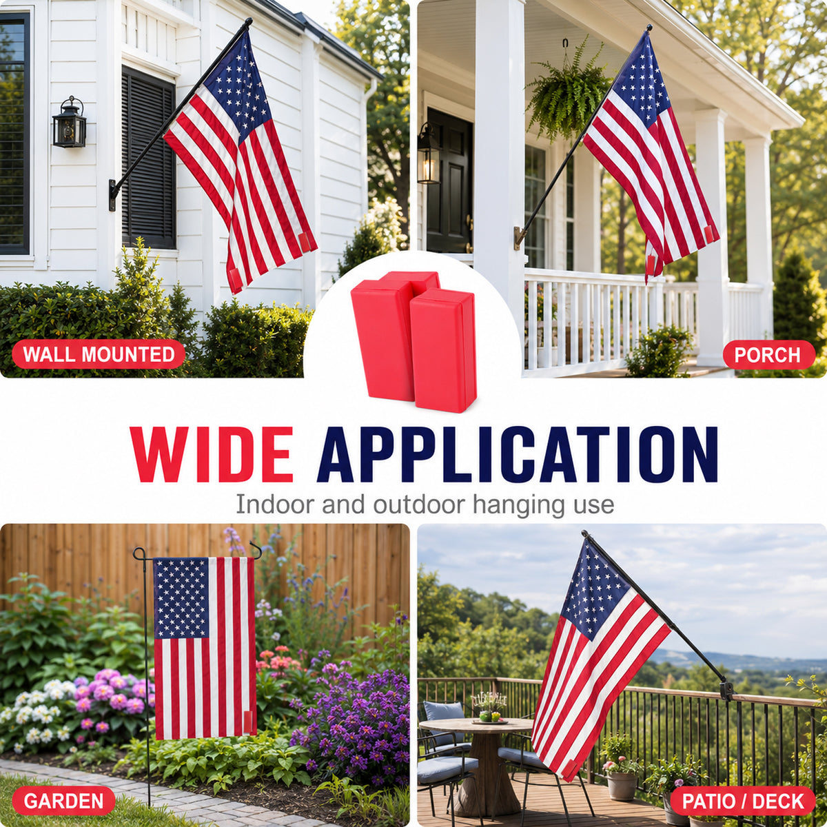 4 Pairs (8 Pcs) Clip On Heavy Duty Rubber Coated Magnetic Flag Weights, Wind Resistant Outdoor Magnet Weights for Windy Days, Anti-Wrap for Flag Pole Tablecloth Curtain Banner Rugs