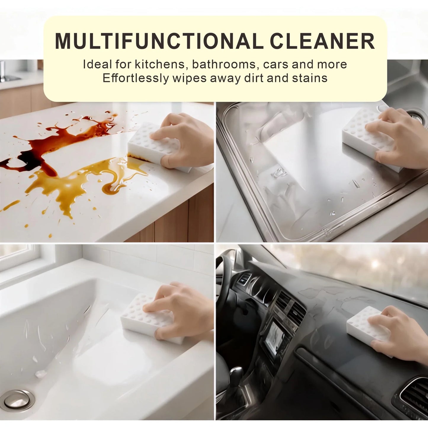 2X Density Magic Cleaning Sponges (20-Pack) – Extra Thick, Non-Scratch Eraser Pads | Exclusive Card Offer