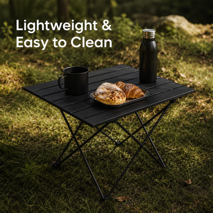 Ultralight Folding Camping Table,Portable Camping Table with Aluminum Table Top,Folding Camping Table with Carry Bag for Outdoor,Picnic, BBQ,Cooking,Festival,Beach,Home,Black