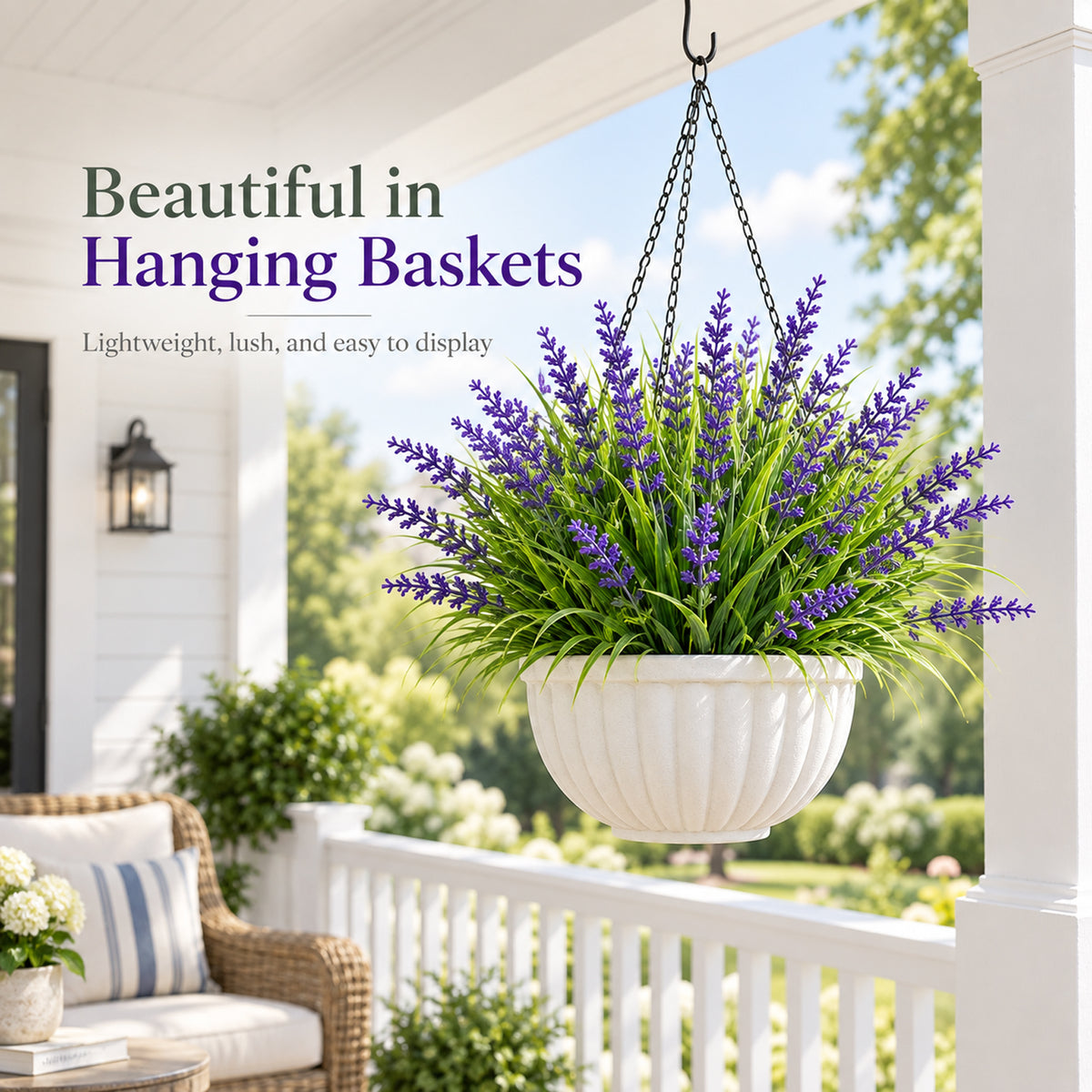 12 Bundles Artificial Plants with Flowers for Outdoor Pots, Artificial Plant Decor for Window, Garden, Patio, Hanging Planter, Pathway & Front Porch
