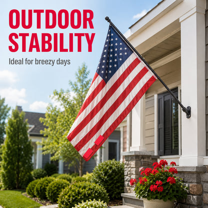 4 Pairs (8 Pcs) Clip On Heavy Duty Rubber Coated Magnetic Flag Weights, Wind Resistant Outdoor Magnet Weights for Windy Days, Anti-Wrap for Flag Pole Tablecloth Curtain Banner Rugs