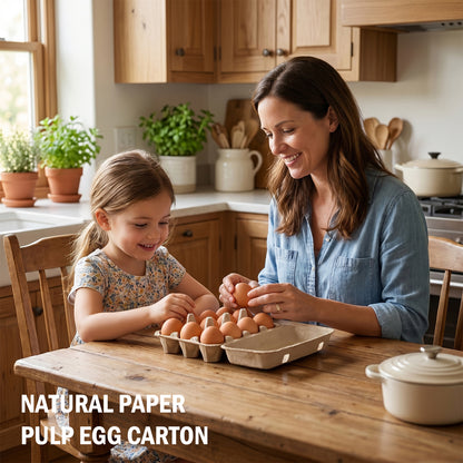 30 Pcs Blank Pulp Egg Cartons, 3×4 Size 12 Grid Pulp Egg Trays, Sturdy Molded Pulp Packaging for Farm Fresh Free-Range Imported Eggs