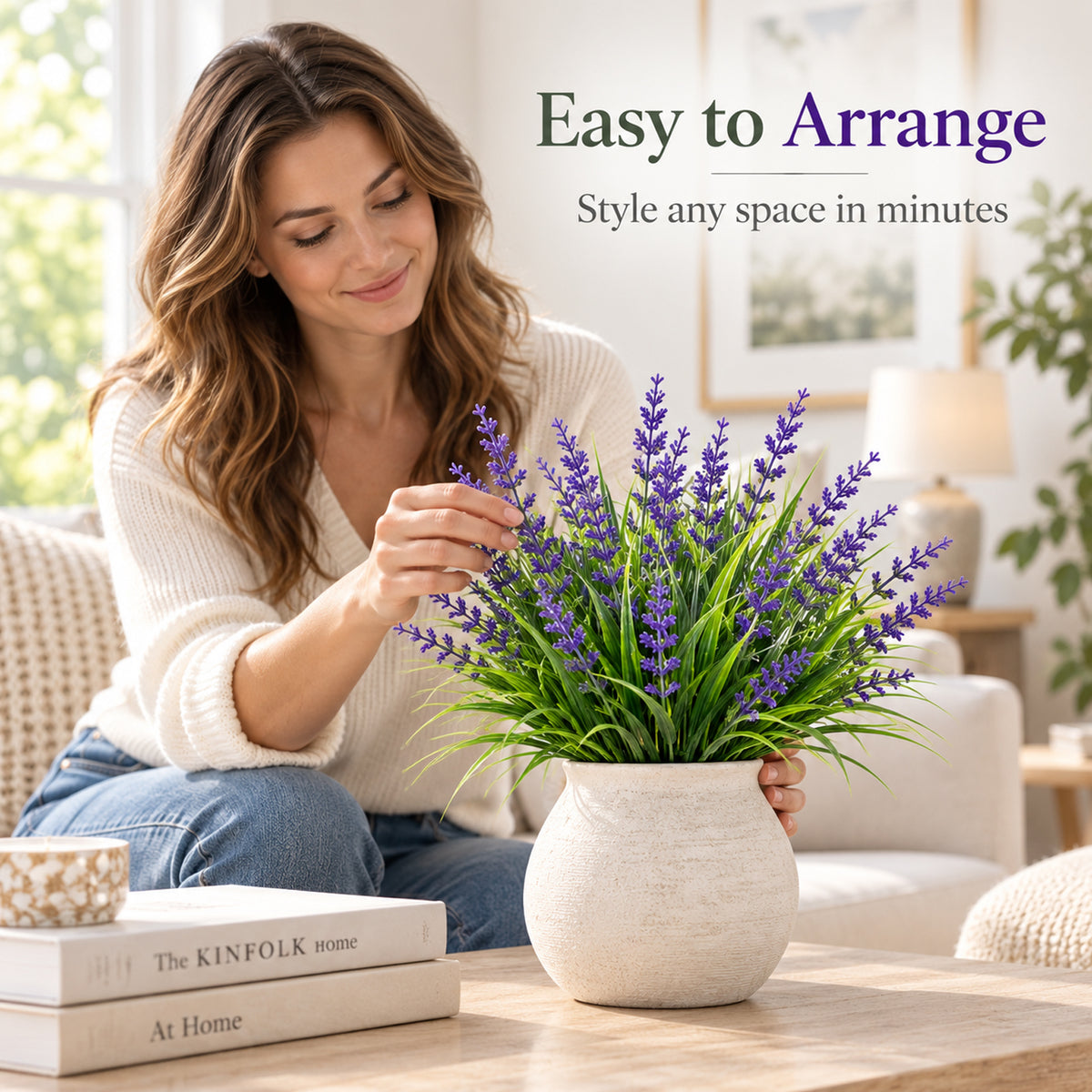 12 Bundles Artificial Plants with Flowers for Outdoor Pots, Artificial Plant Decor for Window, Garden, Patio, Hanging Planter, Pathway & Front Porch