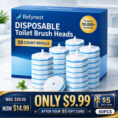Refynest 50PC Toilet Wand Refills for Hygienic Toilet Cleaning——Gift Card Deals