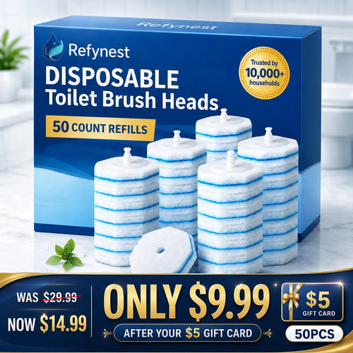 Refynest 50PC Toilet Wand Refills for Hygienic Toilet Cleaning——Gift Card Deals