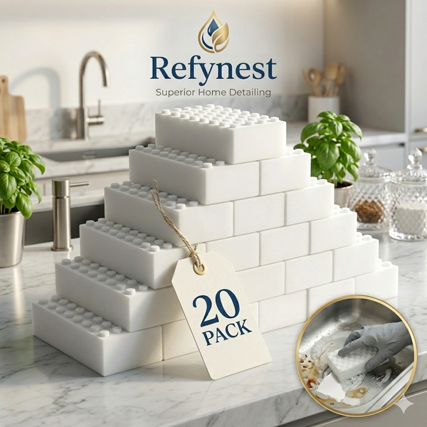 2X Density Magic Cleaning Sponges (20-Pack) – Extra Thick, Non-Scratch Eraser Pads | Exclusive Card Offer